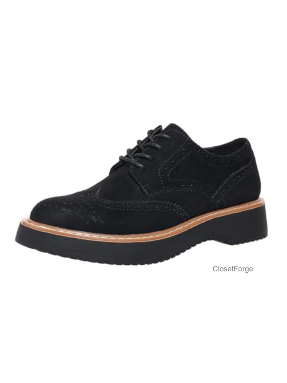 Women's Suede Lace Up Platform Oxfords Chunky Lug Sole Penny Loafers